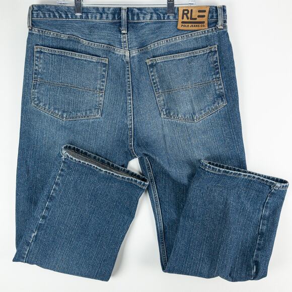 Polo Jeans Co Relaxed Fit Men’s Jeans 38x32 Fit 40 Medium Wash Classic Straight - Picture 8 of 12